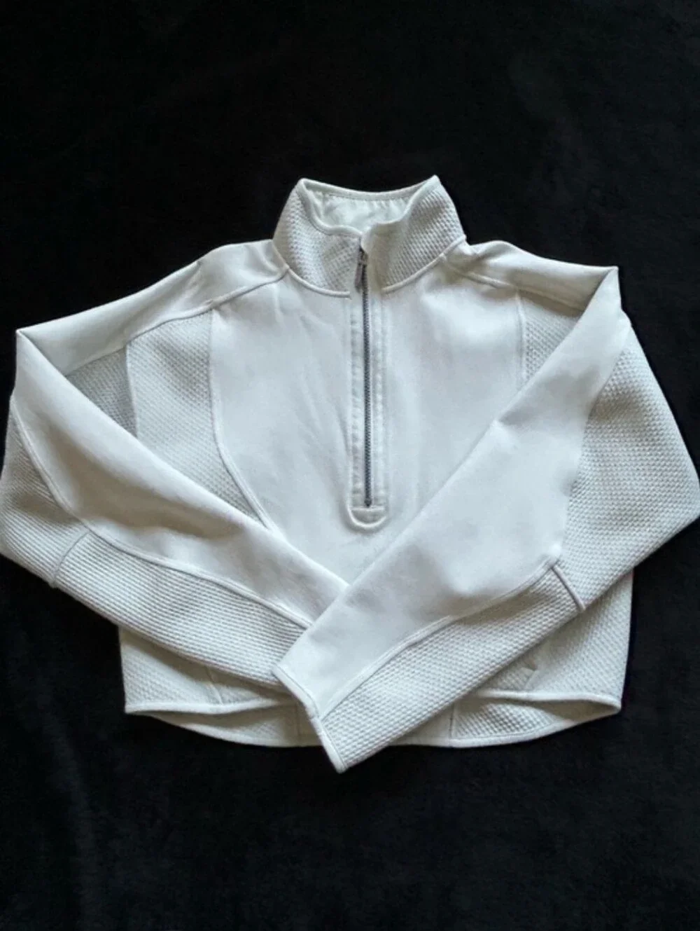 Lululemon Mixed Fabric Half-Zip Pullover Size Small Bone Buttery Soft - Picture 4 of 7